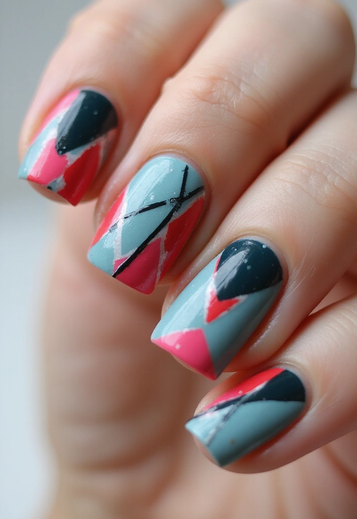30 Aura Nail Styles That Will Leave You Feeling Radiant! - 6. Geometric Glam