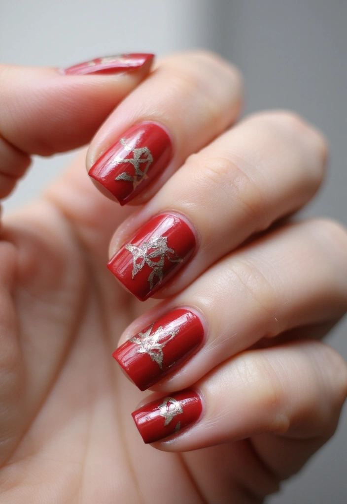 30 Cherry Coded Nail Inspo That’s Juicy, Glossy, and Playful - 13. Cherry Geometric Shapes