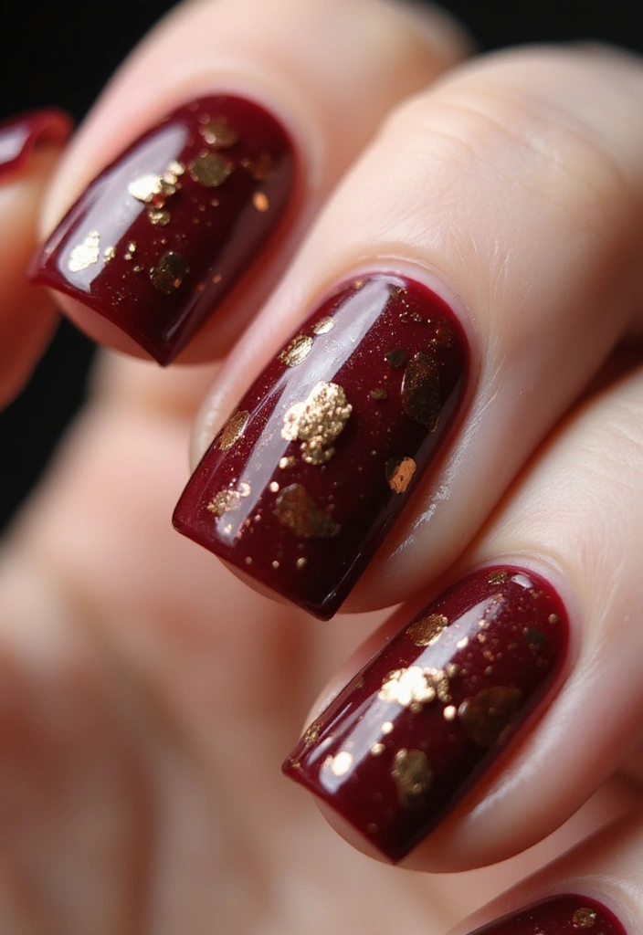 30 Cherry Coded Nail Inspo That’s Juicy, Glossy, and Playful - 16. Cherry Foil Accents