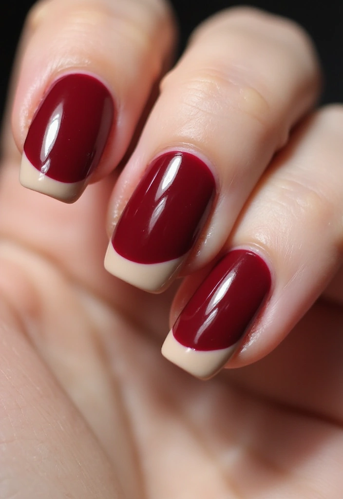 30 Cherry Coded Nail Inspo That’s Juicy, Glossy, and Playful - 8. Cherry Half-Moon Design