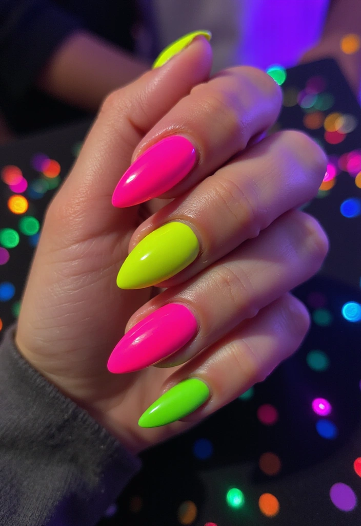 32 Trendy Spring Nails for 2025 That Will Transform Your Look Instantly! - 10. Neon Brights