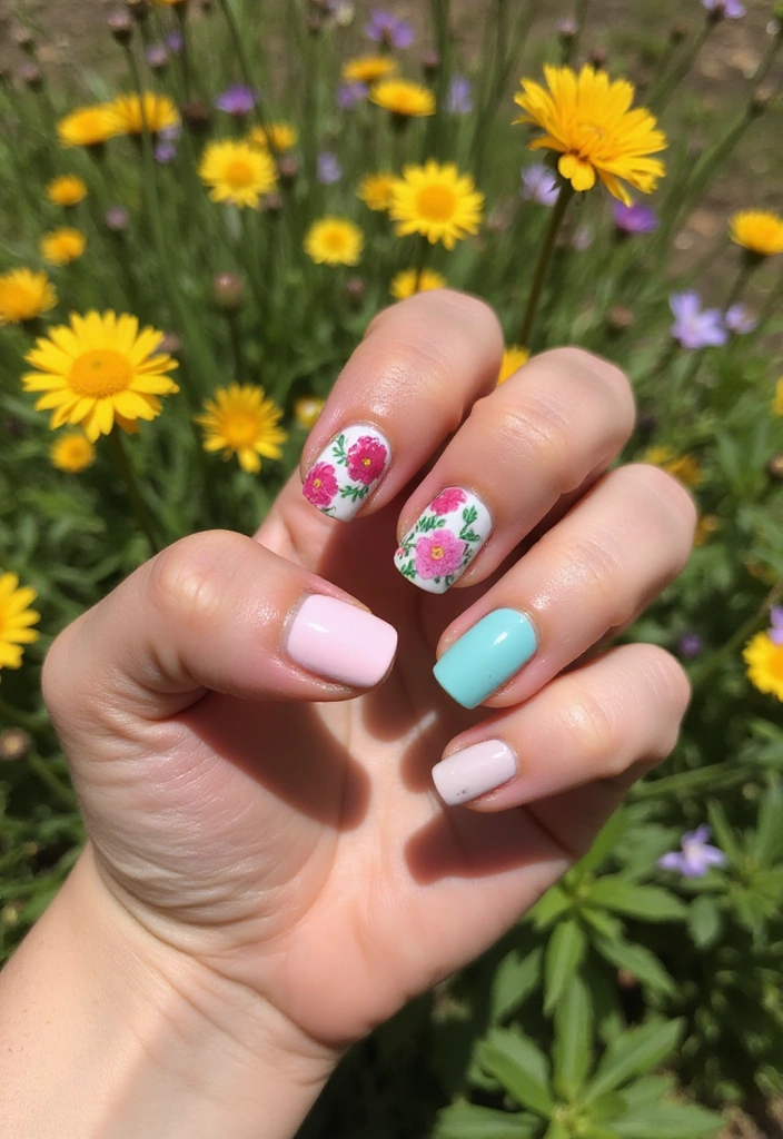 32 Trendy Spring Nails for 2025 That Will Transform Your Look Instantly! - 2. Floral Accent Nails