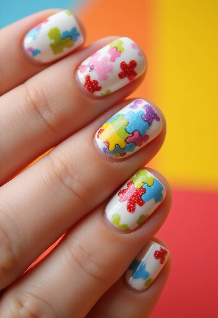 32 Trendy Spring Nails for 2025 That Will Transform Your Look Instantly! - 22. Colorful Puzzles
