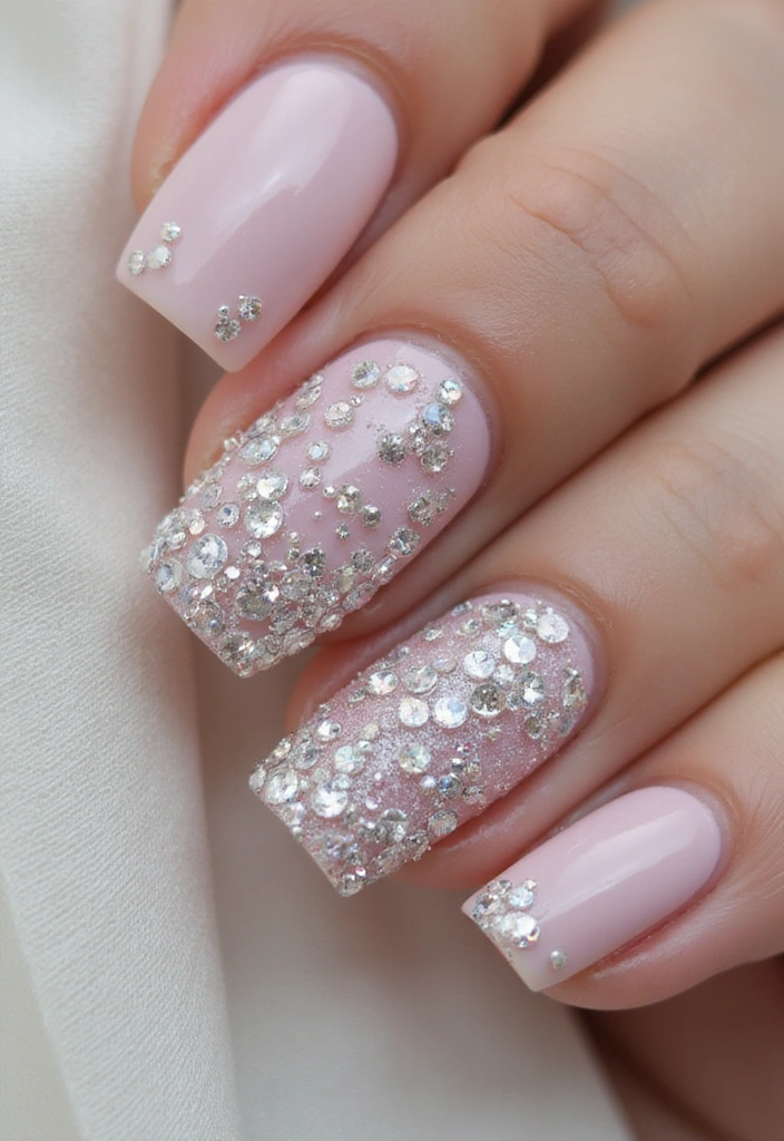 32 Trendy Spring Nails for 2025 That Will Transform Your Look Instantly! - 31. Sparkling Crystals