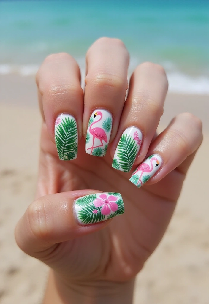32 Trendy Spring Nails for 2025 That Will Transform Your Look Instantly! - 5. Tropical Vibes