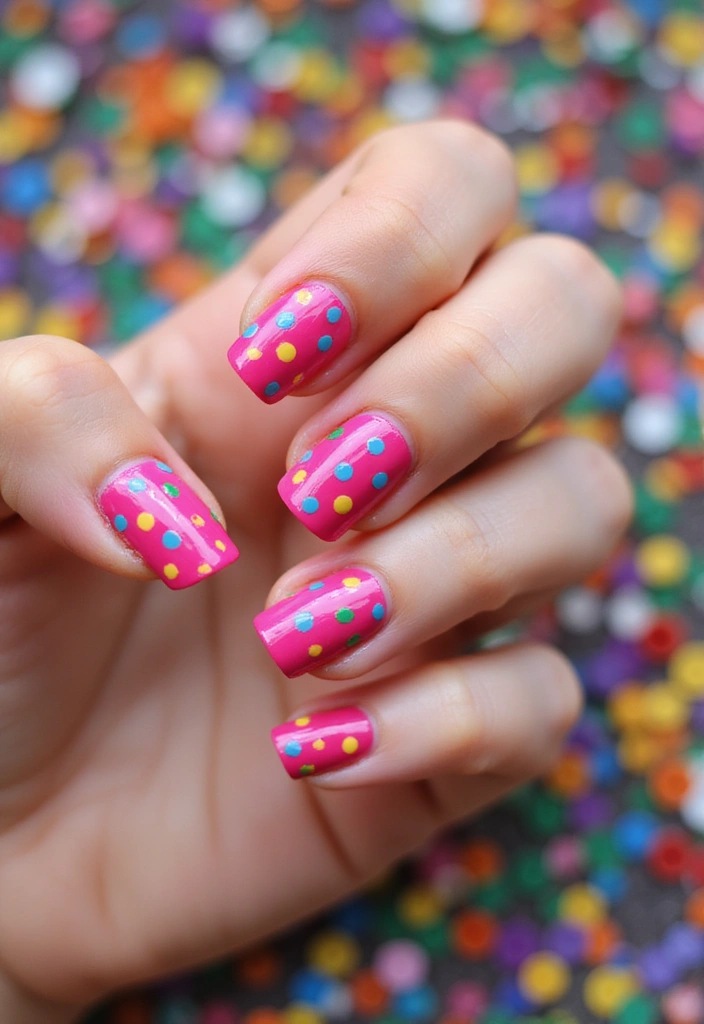 32 Trendy Spring Nails for 2025 That Will Transform Your Look Instantly! - 7. Colorful Dots