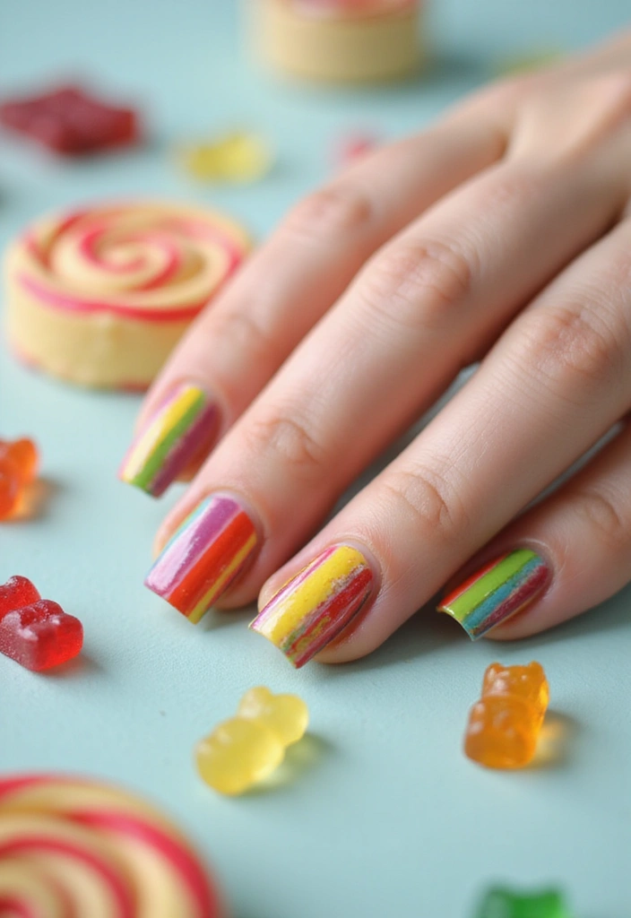 32 Trendy Spring Nails for 2025 That Will Transform Your Look Instantly! - 8. Candy Stripes