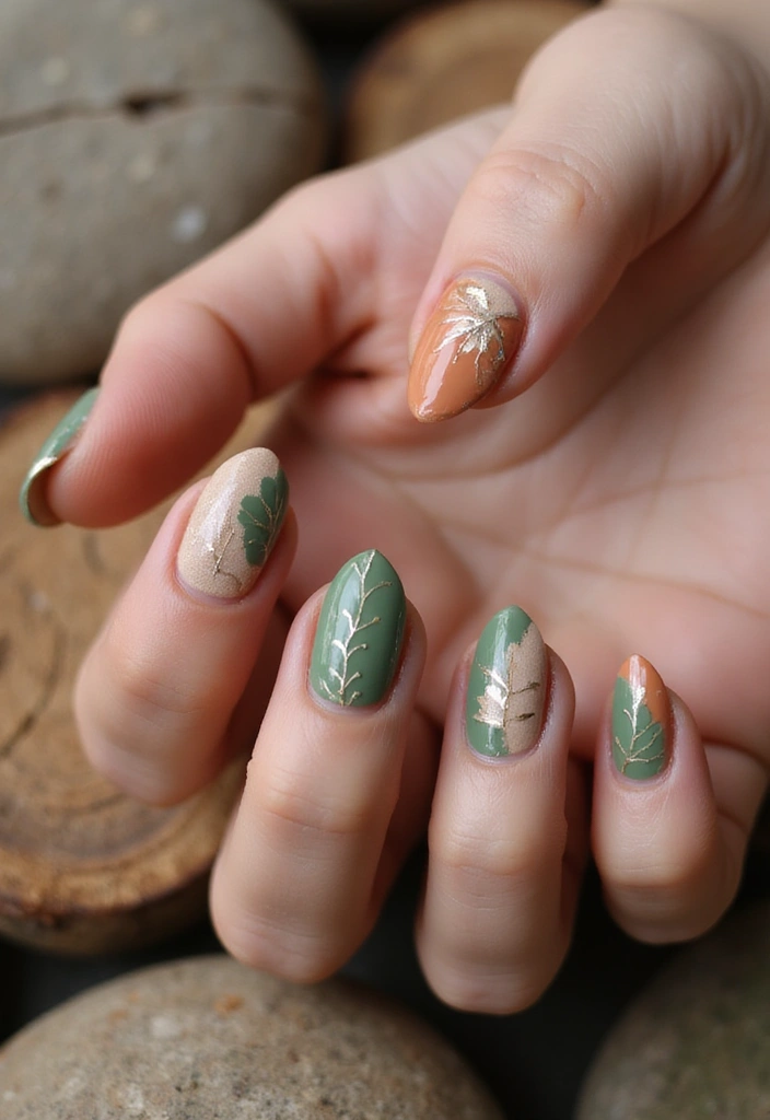 32 Trendy Spring Nails for 2025 That Will Transform Your Look Instantly! - 9. Earthy Tones