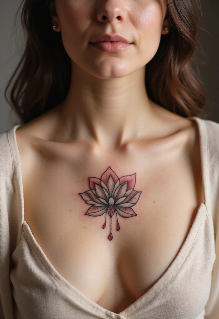 50 Bold and Stylish Chest Tattoos for Women to Rock! - 12. Spiritual Symbols