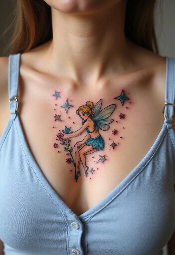 50 Bold and Stylish Chest Tattoos for Women to Rock! - 13. Fantasy Themes