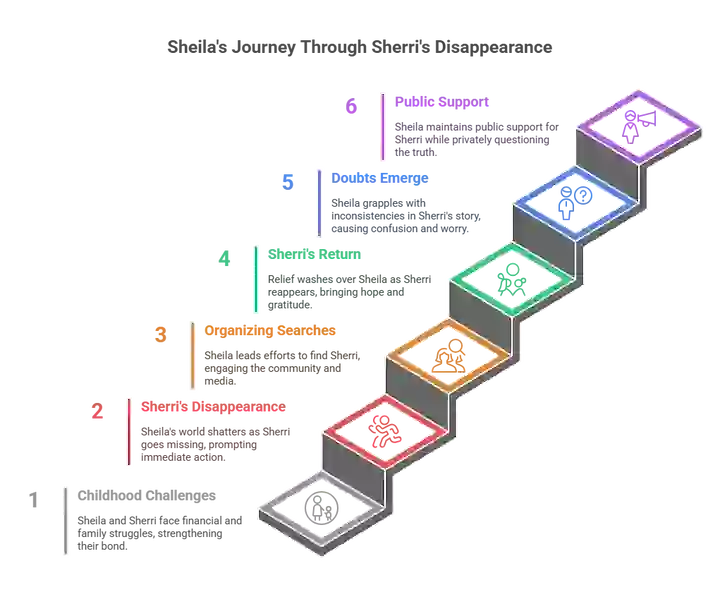 Colorful step infographic illustrating personal growth and emotional resilience.