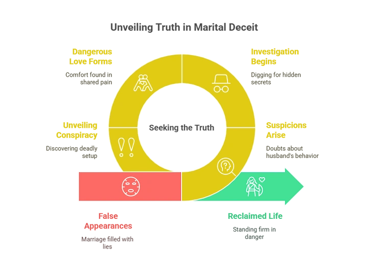 Infographic showing emotional manipulation cycle from Lifetime's Secret Life of the Surgeon’s Wife movie.