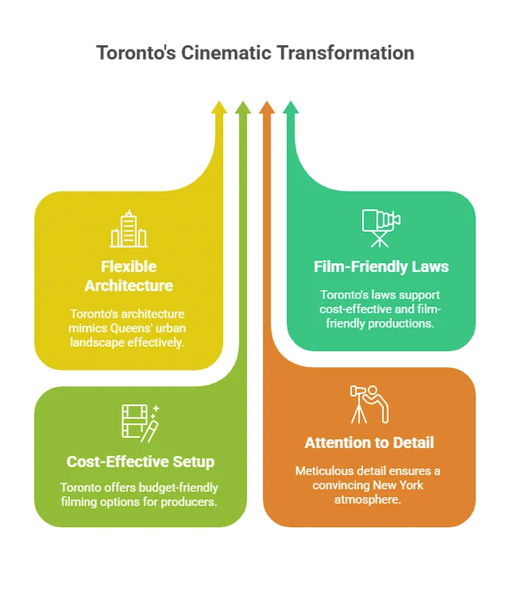 Infographic showing why Toronto is used as a filming location for FX's Adults.