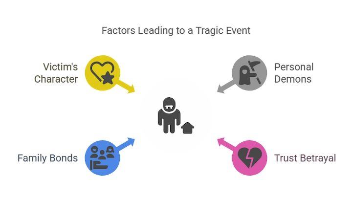 Infographic showing emotional and social risk factors linked to childhood domestic trauma.