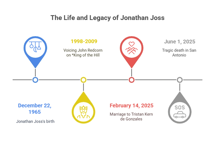 Timeline graphic showing the tragic events leading to Jonathan Joss’s fatal shooting in San Antonio.