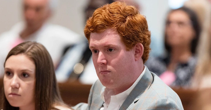 Buster Murdaugh attending court, sitting beside girlfriend Brooklynn White, during family trial events.