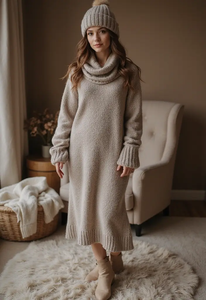 25 Casual Winter Dresses You Can Actually Wear Daily - 15. Midi Sweater Dress
