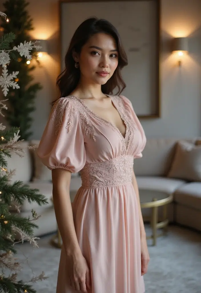 25 Casual Winter Dresses You Can Actually Wear Daily - 16. Puff Sleeve Dress