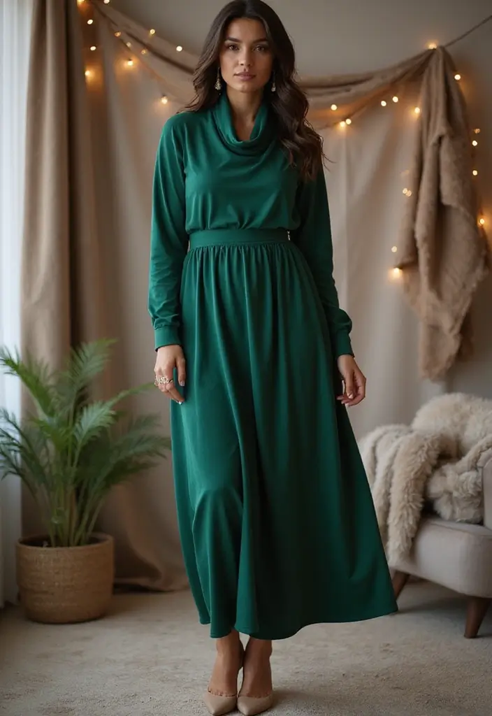 25 Casual Winter Dresses You Can Actually Wear Daily - 20. Cowl Neck Dress