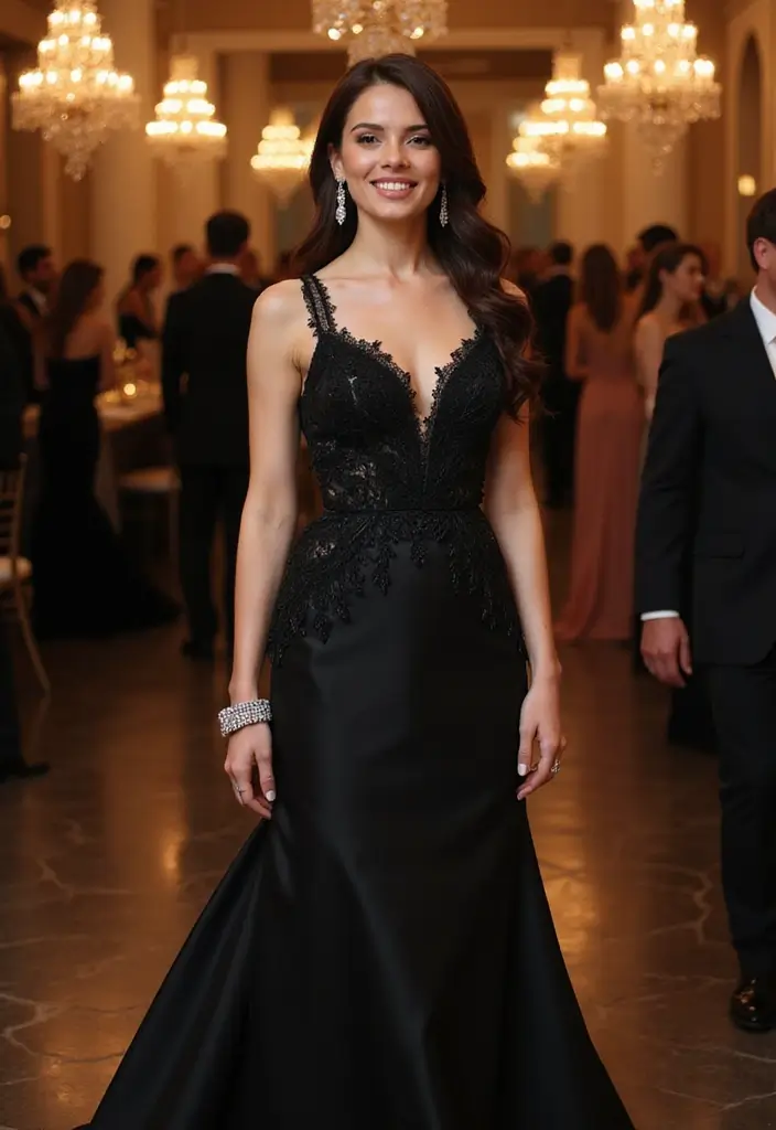 25 Chic Black Dress Outfit Ideas That Never Go Out of Style - 10. Evening Gala Ready