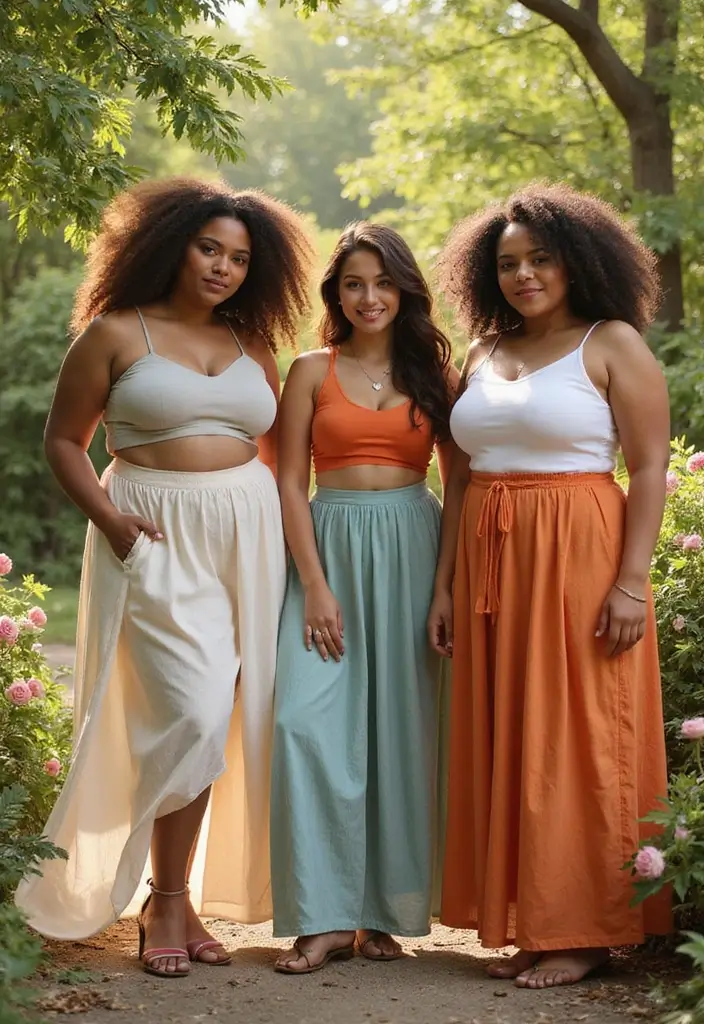 25 Chic Ways to Style Long Skirts and Dresses This Season - 15. Sustainable Fashion in Plus Sizes