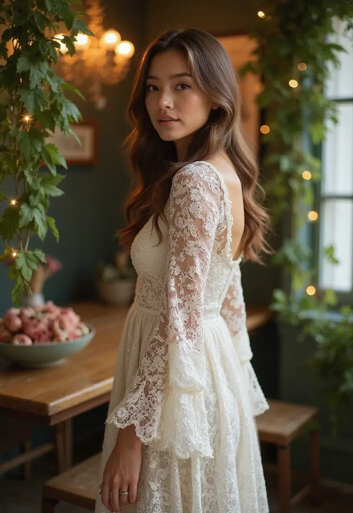 25 Christmas Party Dress Ideas That Wow Instantly - 12. Bohemian Lace Dress