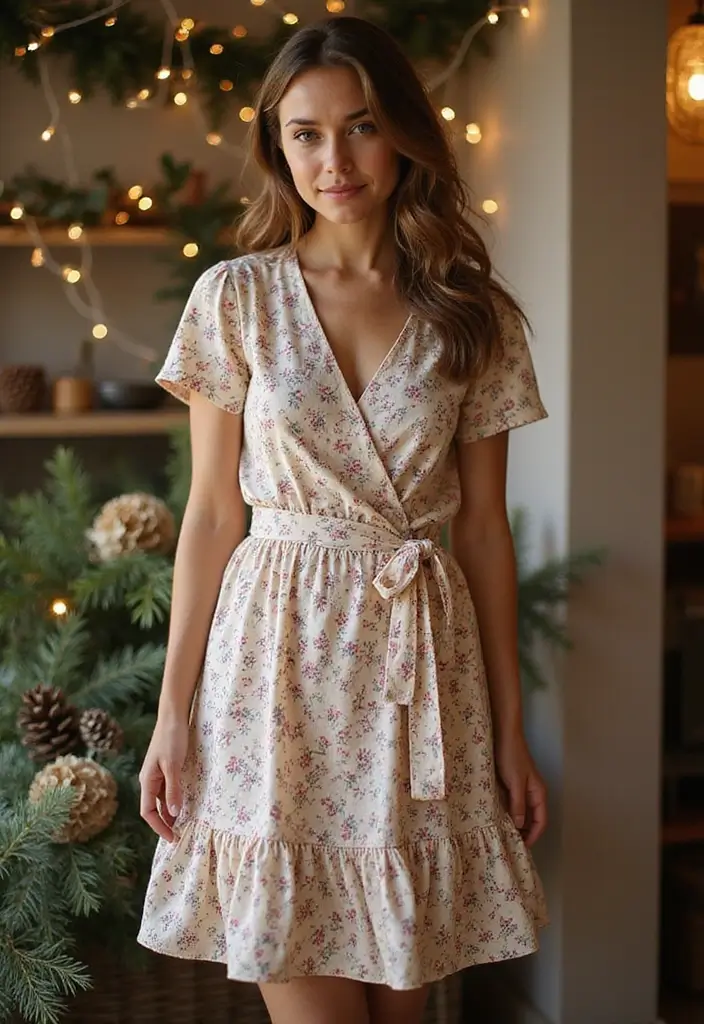 25 Christmas Party Dress Ideas That Wow Instantly - 14. Vintage Wrap Dress