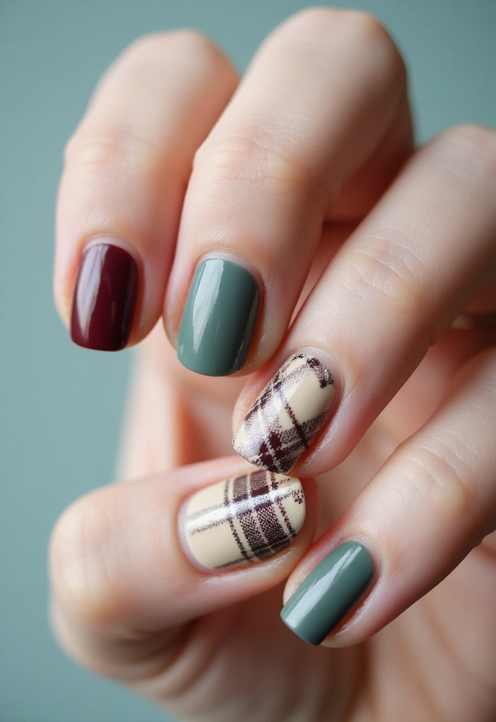 25 Classy Nail Art Designs That Look Expensive (But Aren’t) - 12. Classy Plaid