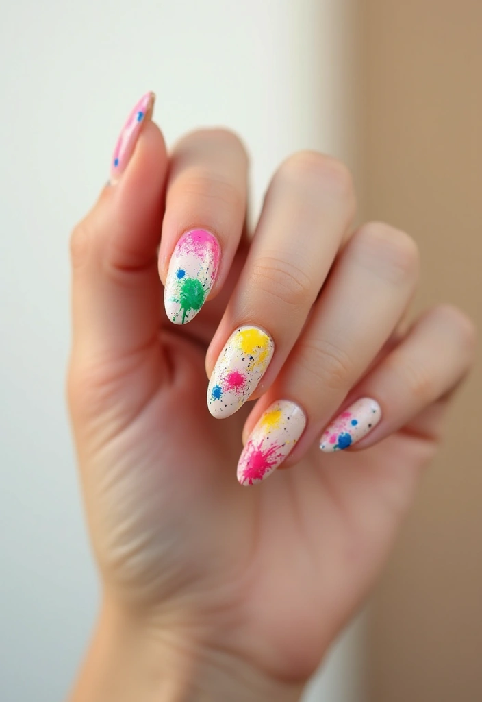 25 Classy Nail Art Designs That Look Expensive (But Aren’t) - 18. Colorful Splatters