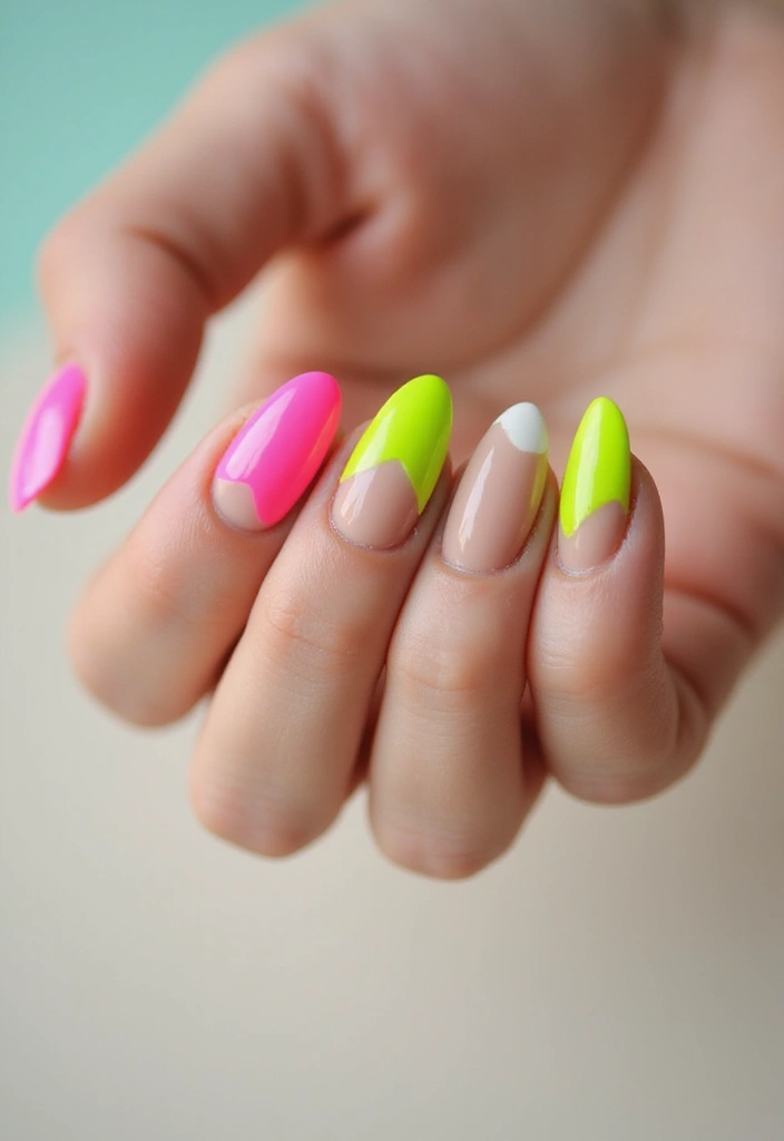 25 Classy Nail Art Designs That Look Expensive (But Aren’t) - 25. Bright Neon Accents