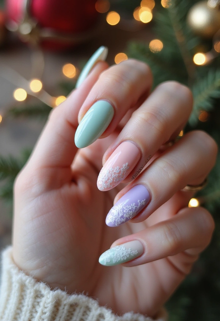 25 Festive Christmas Nail Ideas to Try This Holiday Season - 10. Vintage Christmas Charm