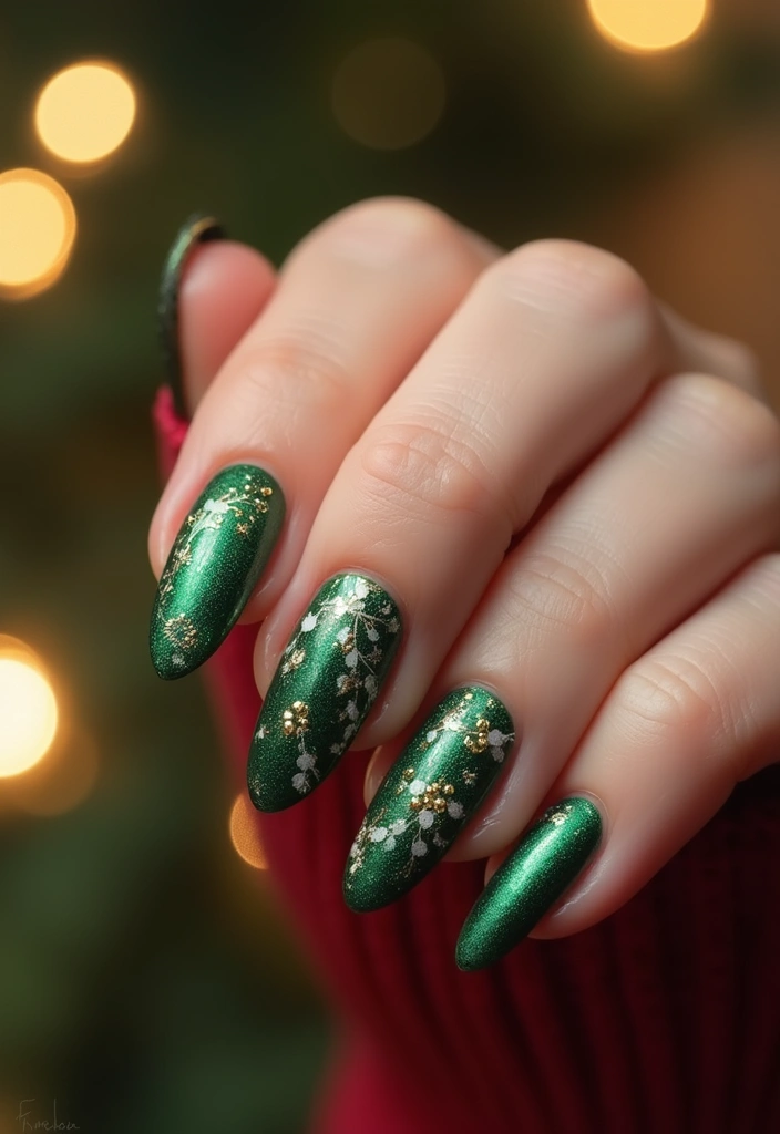 25 Festive Christmas Nail Ideas to Try This Holiday Season - 20. Mistletoe Magic