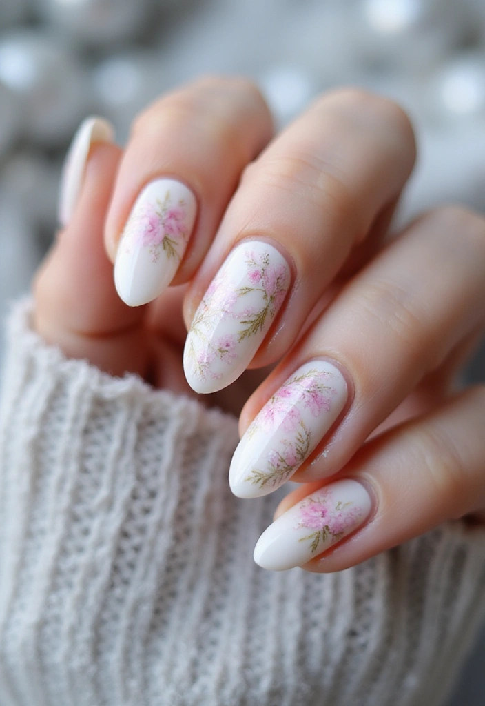 25 Festive Christmas Nail Ideas to Try This Holiday Season - 22. Winter Floral