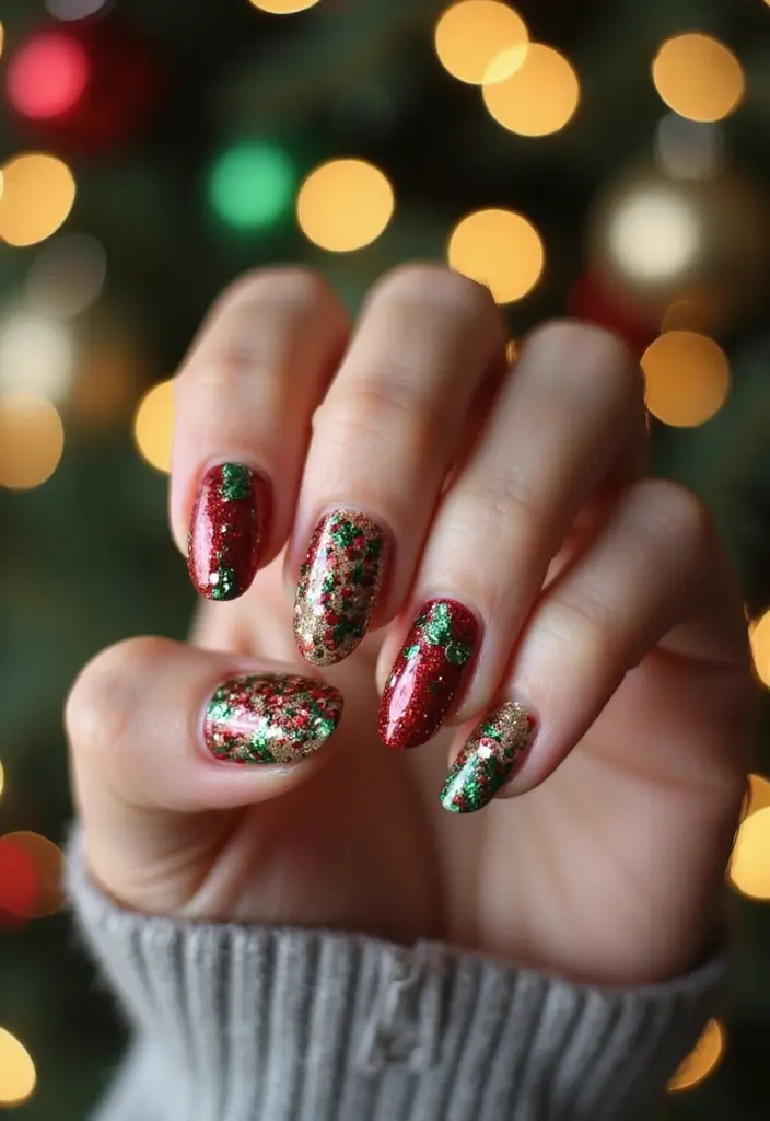 25 Festive Christmas Nail Ideas to Try This Holiday Season - 25. Joyful Confetti