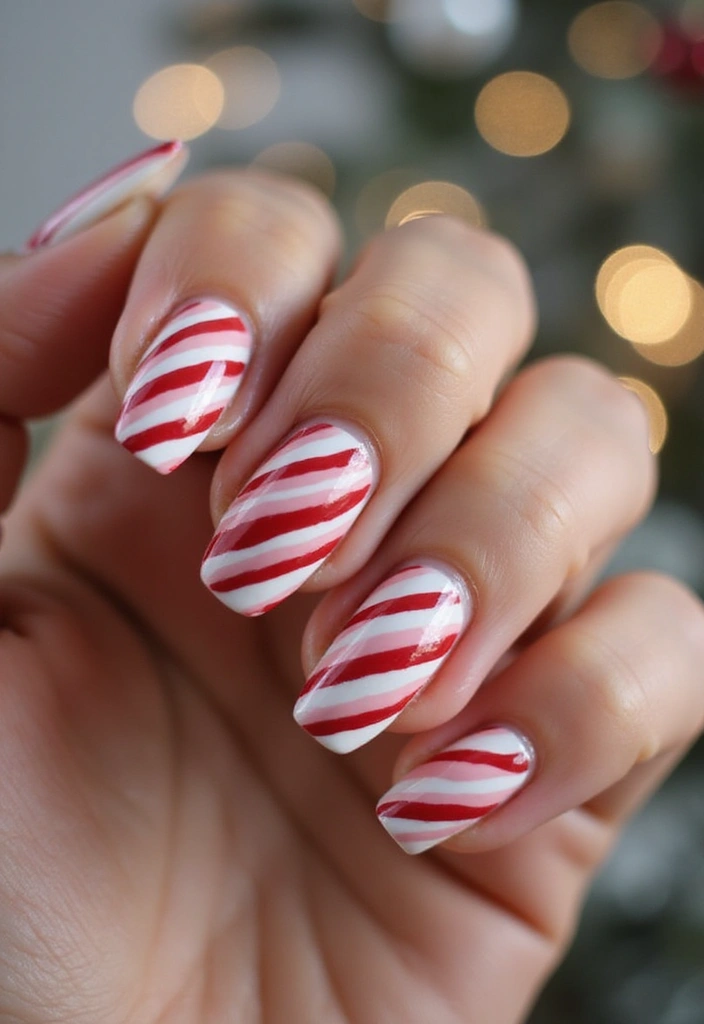 25 Festive Christmas Nail Ideas to Try This Holiday Season - 6. Candy Cane Stripes