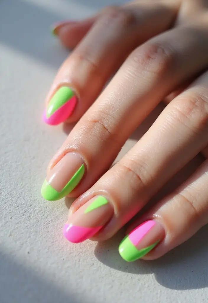 25 Short Nail Ideas That Are Easy and Stylish for Daily Wear - 10. Bright Neon Accents