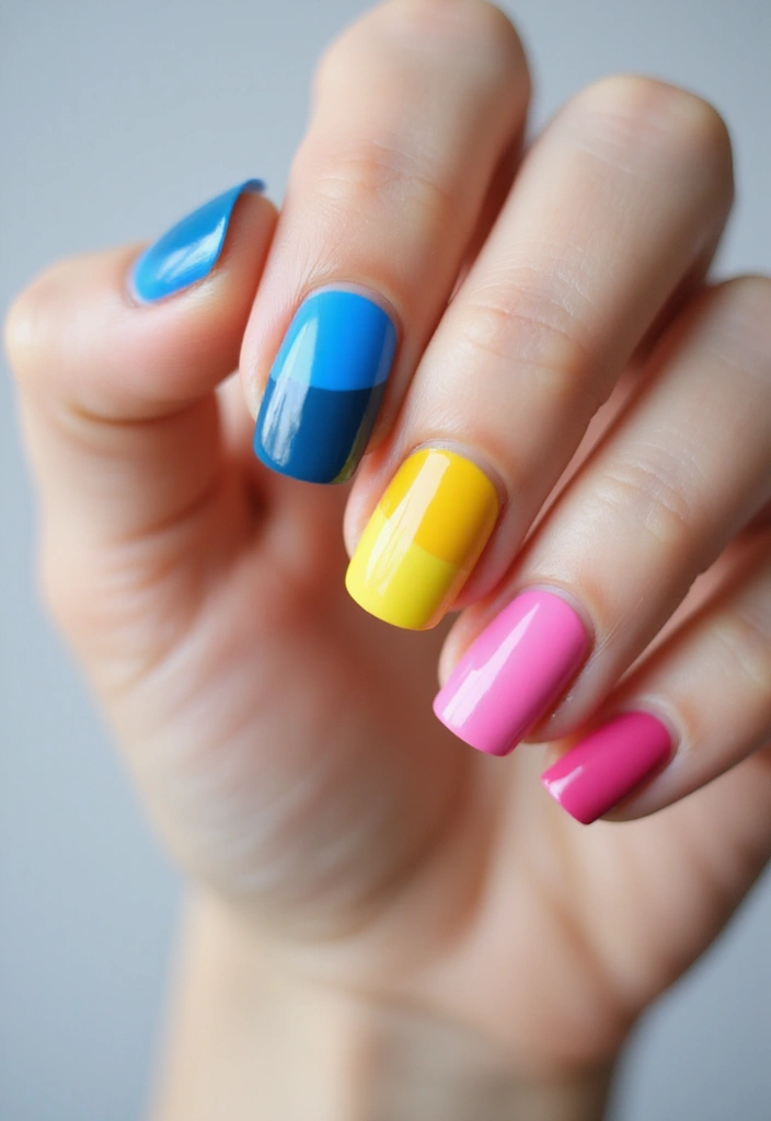 25 Short Nail Ideas That Are Easy and Stylish for Daily Wear - 13. Simple Color Blocking