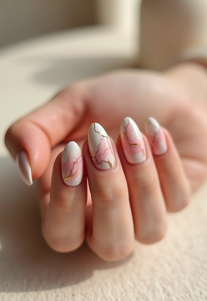25 Short Nail Ideas That Are Easy and Stylish for Daily Wear - 14. Elegant Marble Effect