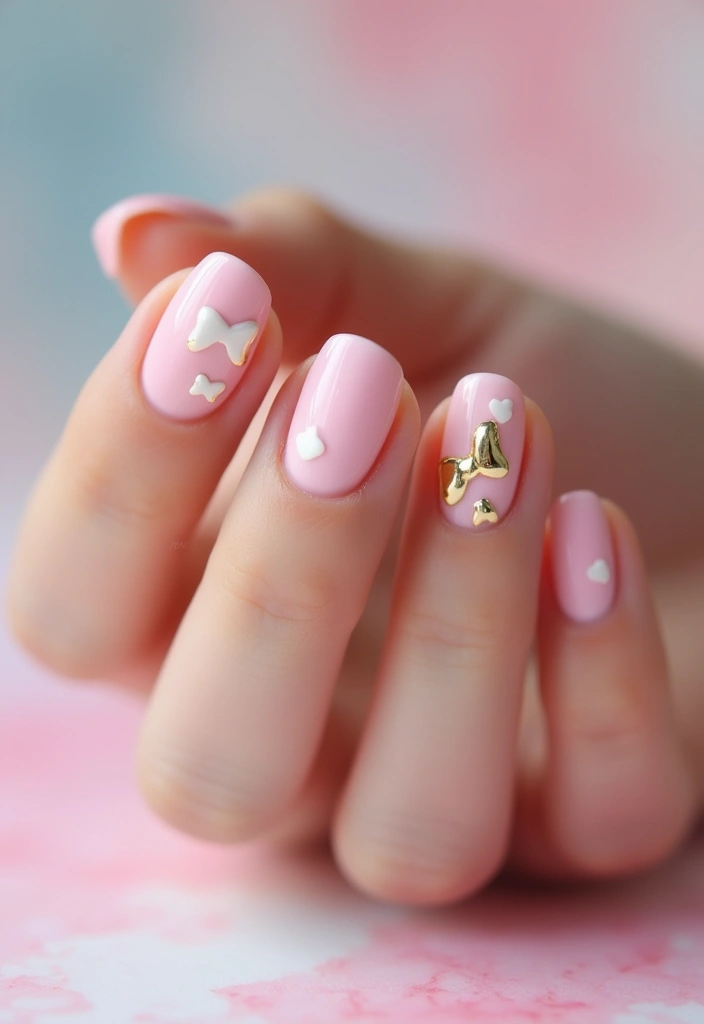 25 Short Nail Ideas That Are Easy and Stylish for Daily Wear - 15. Chic Bows and Ribbons