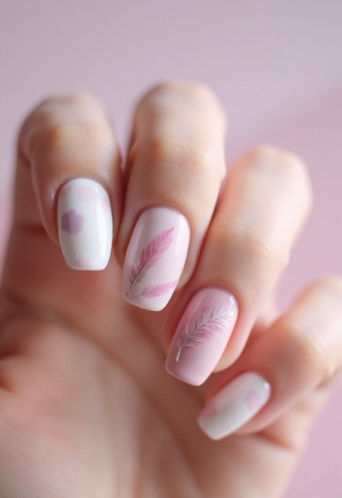 25 Short Nail Ideas That Are Easy and Stylish for Daily Wear - 24. Simple Feathered Design