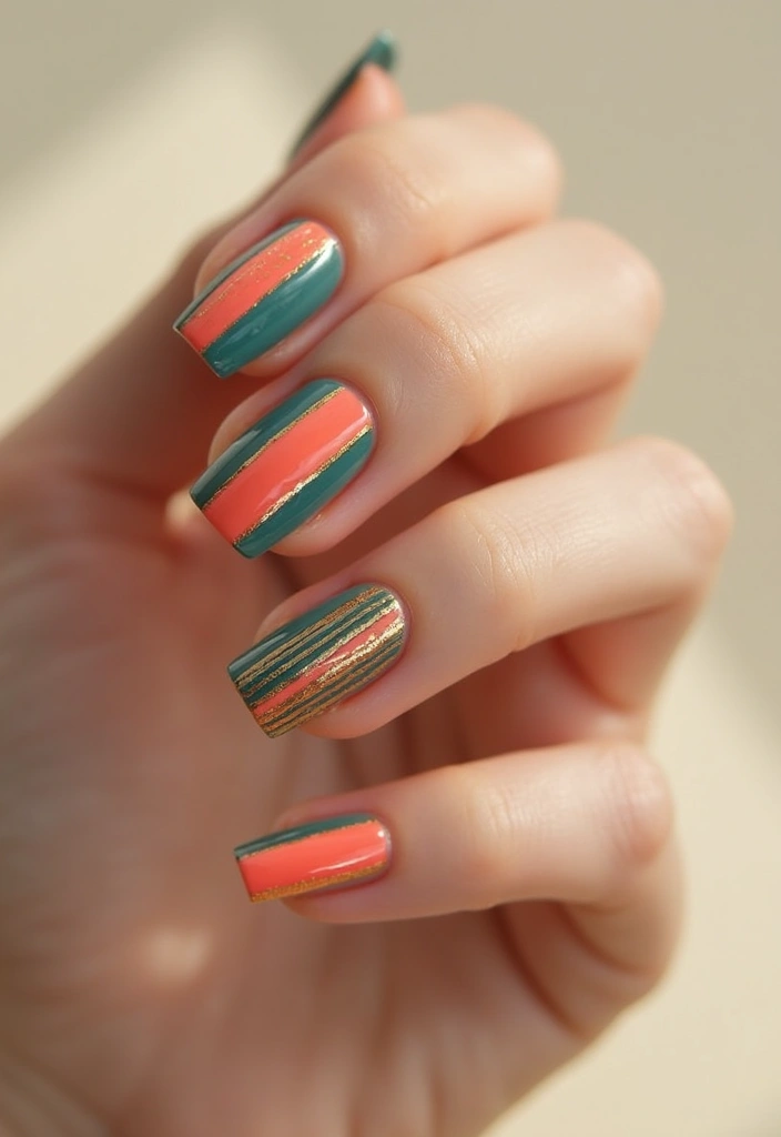 25 Short Nail Ideas That Are Easy and Stylish for Daily Wear - 9. Striped Nail Art