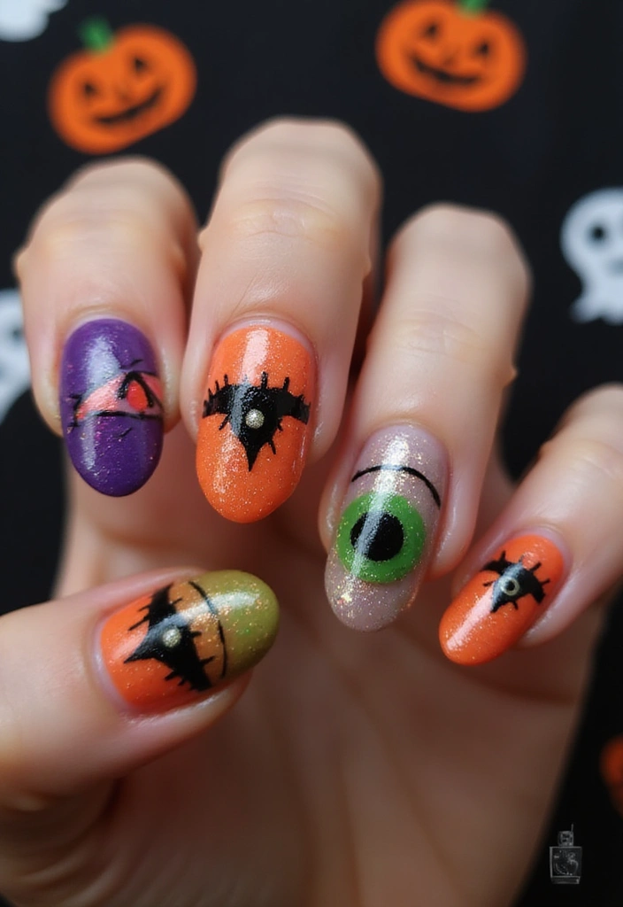 25 Spooky-Chic Nail Designs for October Vibes - 14. Eerie Eye Designs