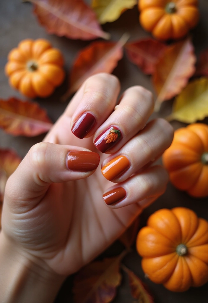 25 Spooky-Chic Nail Designs for October Vibes - 15. Classic Fall Colors
