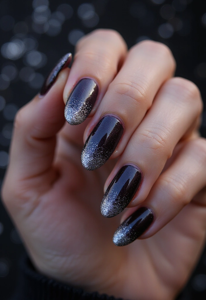 25 Spooky-Chic Nail Designs for October Vibes - 17. Spooky Glitter Gradients