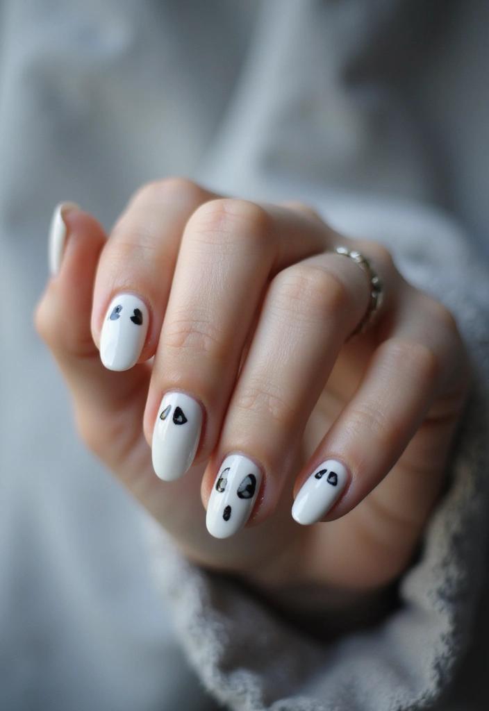 25 Spooky-Chic Nail Designs for October Vibes - 2. Ghostly White Out
