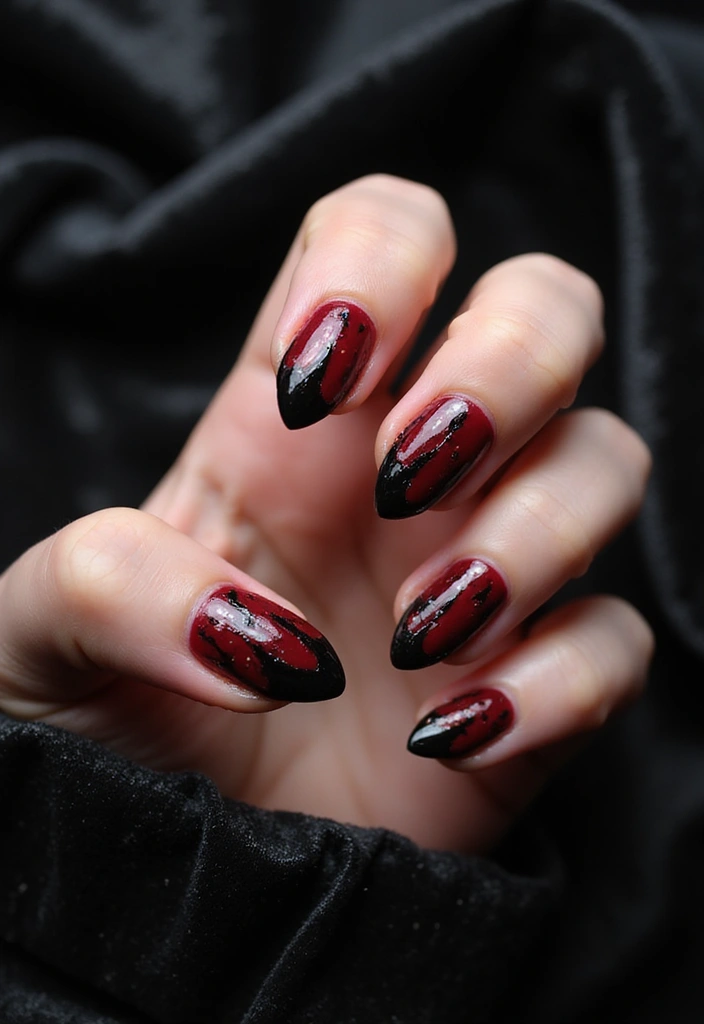 25 Spooky-Chic Nail Designs for October Vibes - 6. Blood Drip Glam