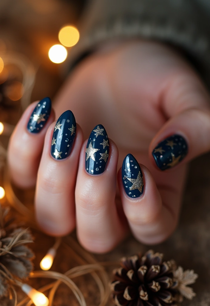 25 Thanksgiving Nail Designs That Match Your Feast Fit - 13. Twinkling Stars
