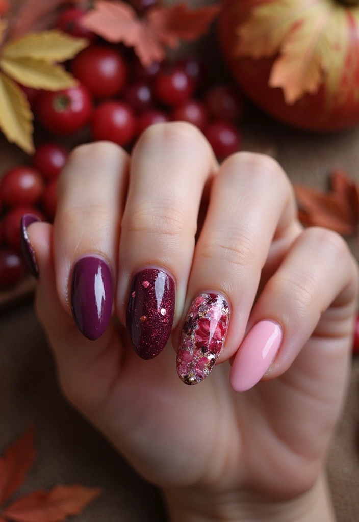 25 Thanksgiving Nail Designs That Match Your Feast Fit - 14. Berrylicious Designs