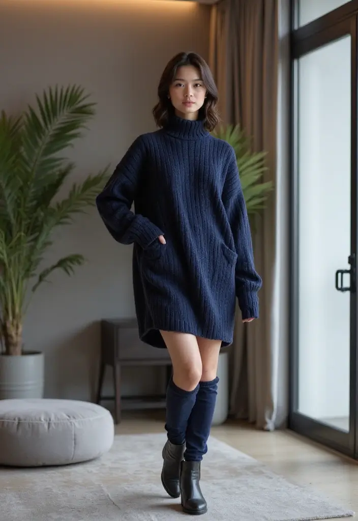 25 Winter Sweater Dresses That Are Cozy Yet Chic - 19. Monochromatic Looks