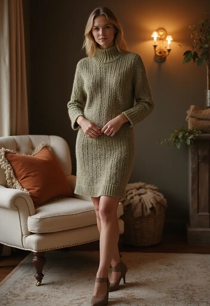 25 Winter Sweater Dresses That Are Cozy Yet Chic - 22. Textured Layers